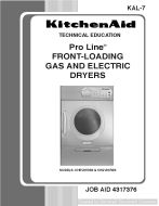 KitchenAid KHEV01RSS Pro line front-loading Gas And Electric dryer Repair Manual