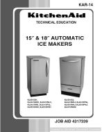 KitchenAid KUIA15PLL 15 & 18 inch Automactic Ice Makers Service Manual