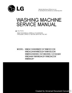LG WM0532HW Washer Repair Service Manual