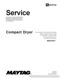 Maytag MDE2400AY Compact Dryer Service Manual