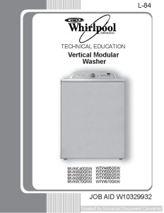 Whirlpool MVWX700XW L-84 Vertical Modular Washer Manual