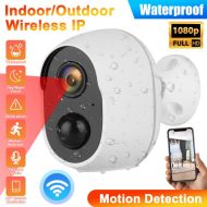 Outdoor Security IP Camera, Wireless Rechargeable Battery Powered Camera, 1080P WiFi Surveillance Camera for Home with Night Vision, Two Way Audio, PIR Motion Detection, IP66 Waterproof