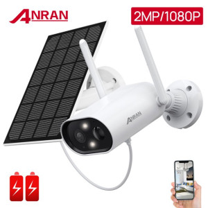 Anran Solar Wireless Security Battery Camera Outdoor IP Cameras, Anran Rechargeable Battery Powered Camera, WiFi Home Security Camera with Cloud, Motion Detection, 2-Way Audio, 1080P, Waterproof