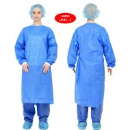 LEVEL 2 - 100-Pack Blue Disposable Isolation Gowns PPE FDA REGISTERD - MEDIUM