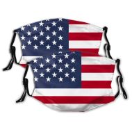 ASA TECHMED 2 PCS Face Mouth Mask Patriotic USA American Flag Face Shields Comfy Breathable Balaclavas