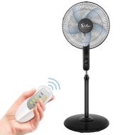 Kupoody 16"Oscillating Pedestal Stand Fan with Remote,3 Speed Quiet Adjustable fans for Indoor/Bedroom/Home,Black