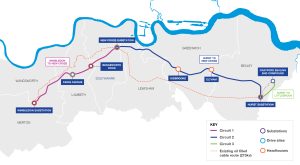 National Grid LPT2 power tunnel map