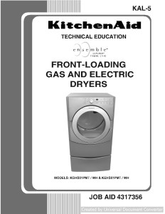 KitchenAid KEHS01PMT Front Loading Gas & Electric Dryer
