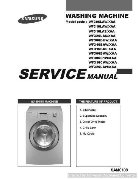 Samsung WF316LAS XAA Service Manual