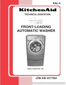 Whirlpool KitchenAid KHWS01PMT  WH Washer Service Manual