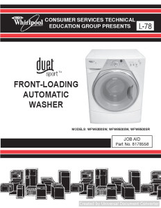 Whirlpool L-78 Duet Sport Washer Service Manual