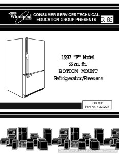 Whirlpool R-86 F Model Bottom Mount Refrigerator Service Manual