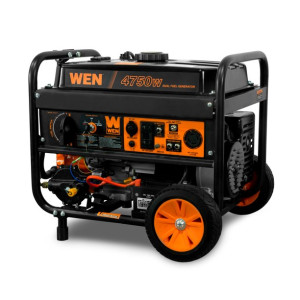 WEN 4,750/3,800-Watt 120-Volt/240-Volt Dual Fuel Gasoline and Propane Powered Electric Start Portable Generator w/ Wheel Kit