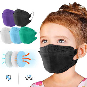 RHWHOGLL Kids Face Masks Childrens Disposable Boy And Girls Individually Wrapped Masks 4-layer Masks Girls Boys Face Shields