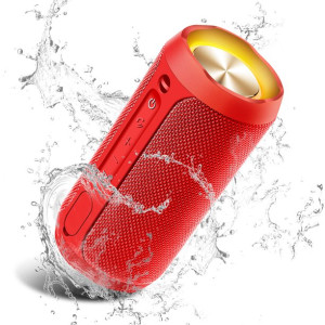Waterproof Bluetooth Wireless Speaker with Colorful LED Light, Portable Party Speaker with 24W Dual Driver 3.0x3.0x6.5inch